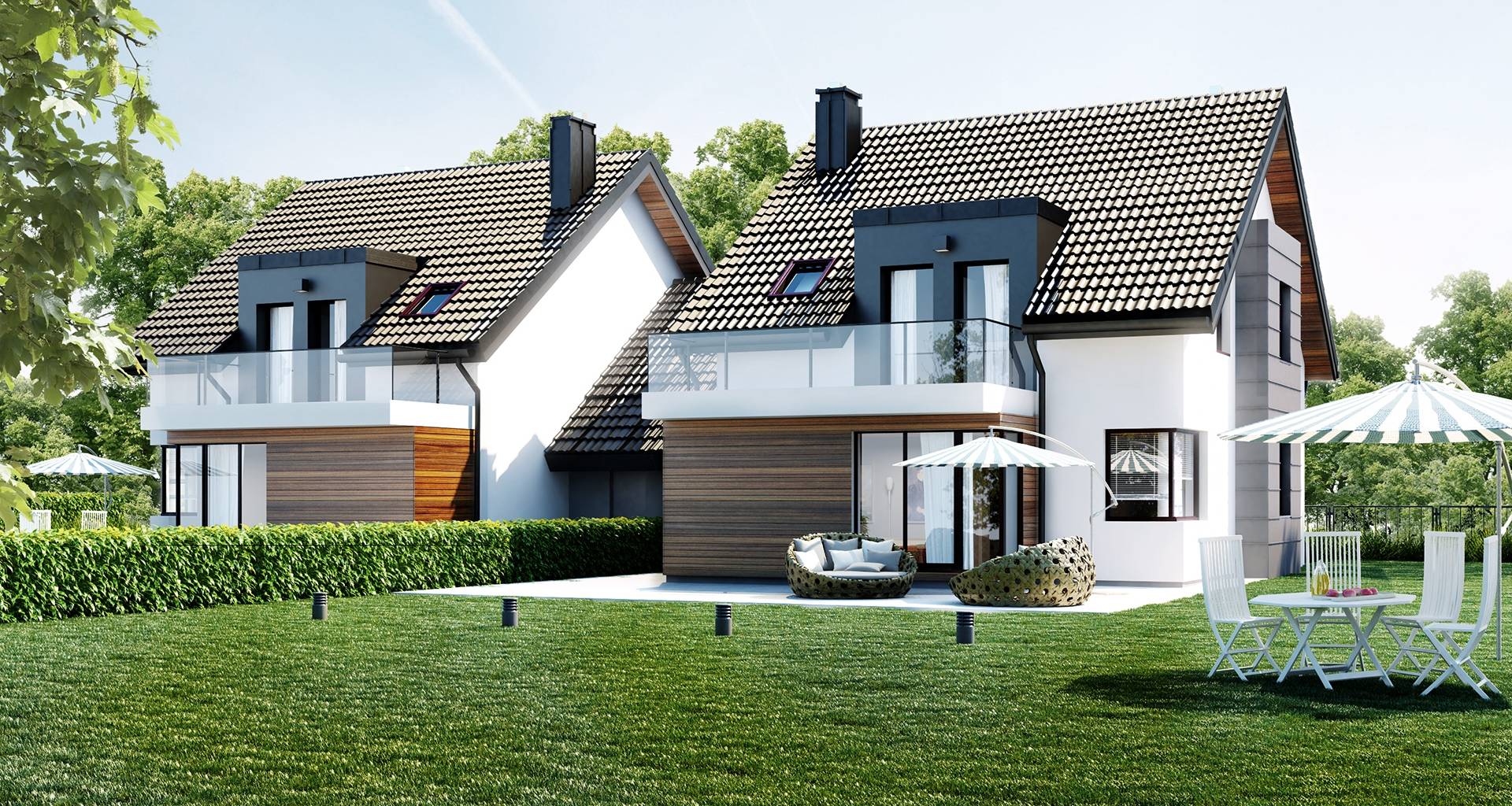 A complex of semi-detached single-family buildings