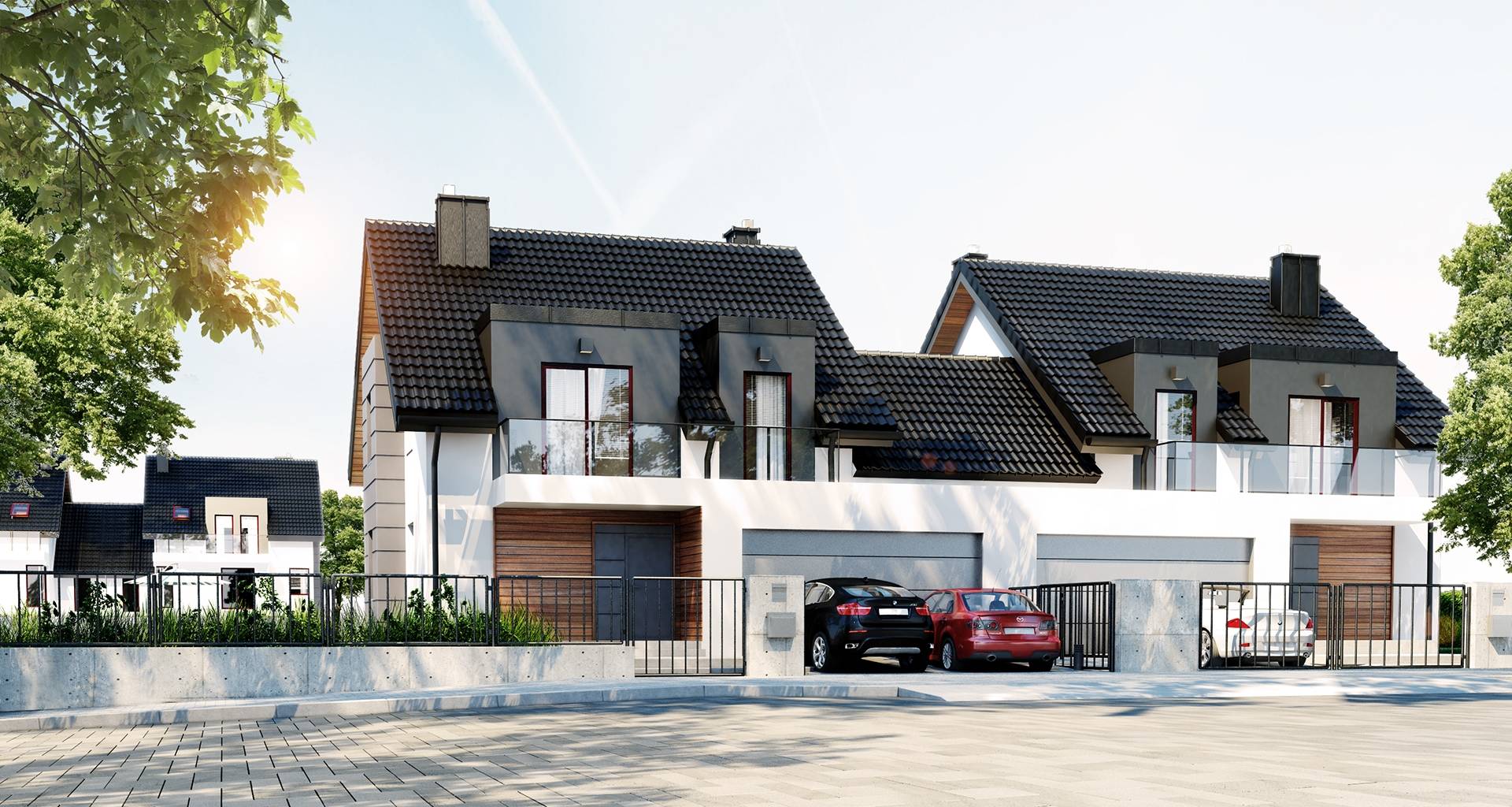 A complex of semi-detached single-family buildings