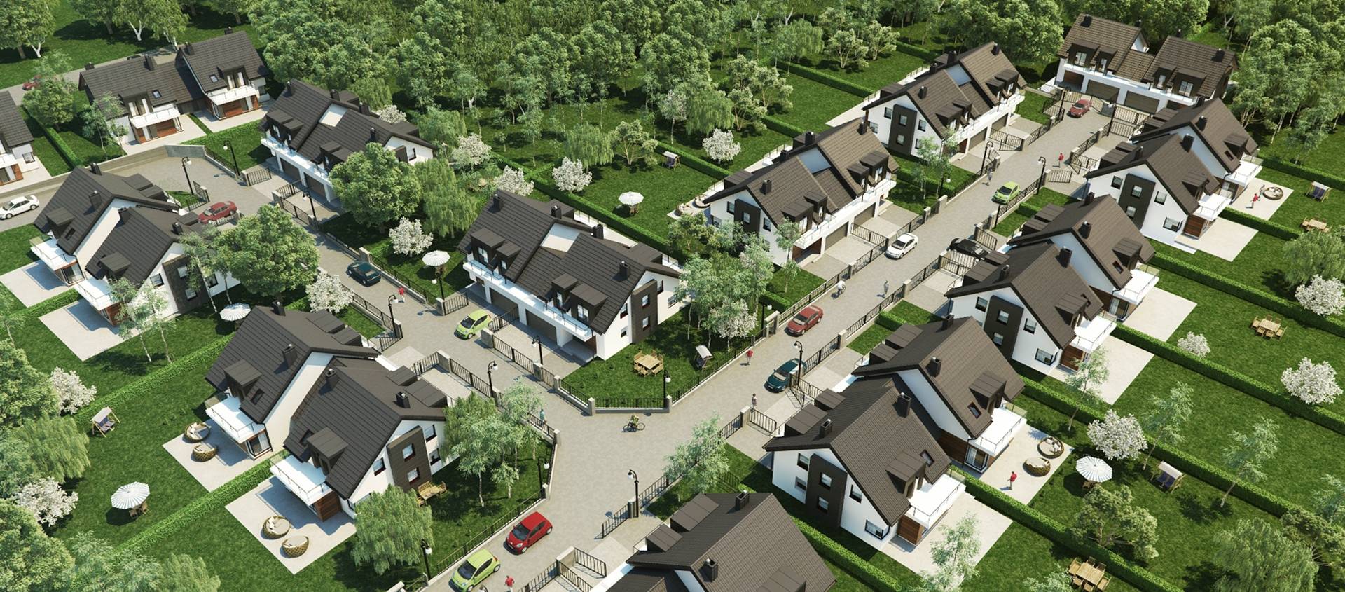 A complex of semi-detached single-family buildings