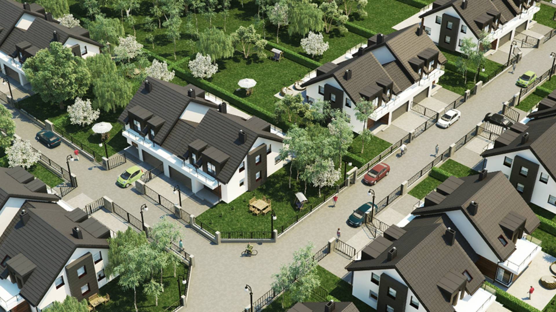 A complex of semi-detached single-family buildings
